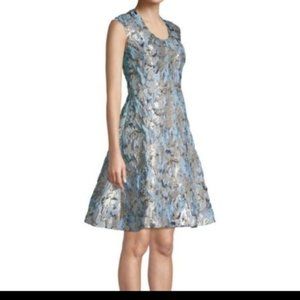 Aidan Mattox Metallic Jacquard FitFlare Dress BMWT